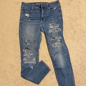 American Eagle super stretch ripped skinny jeans